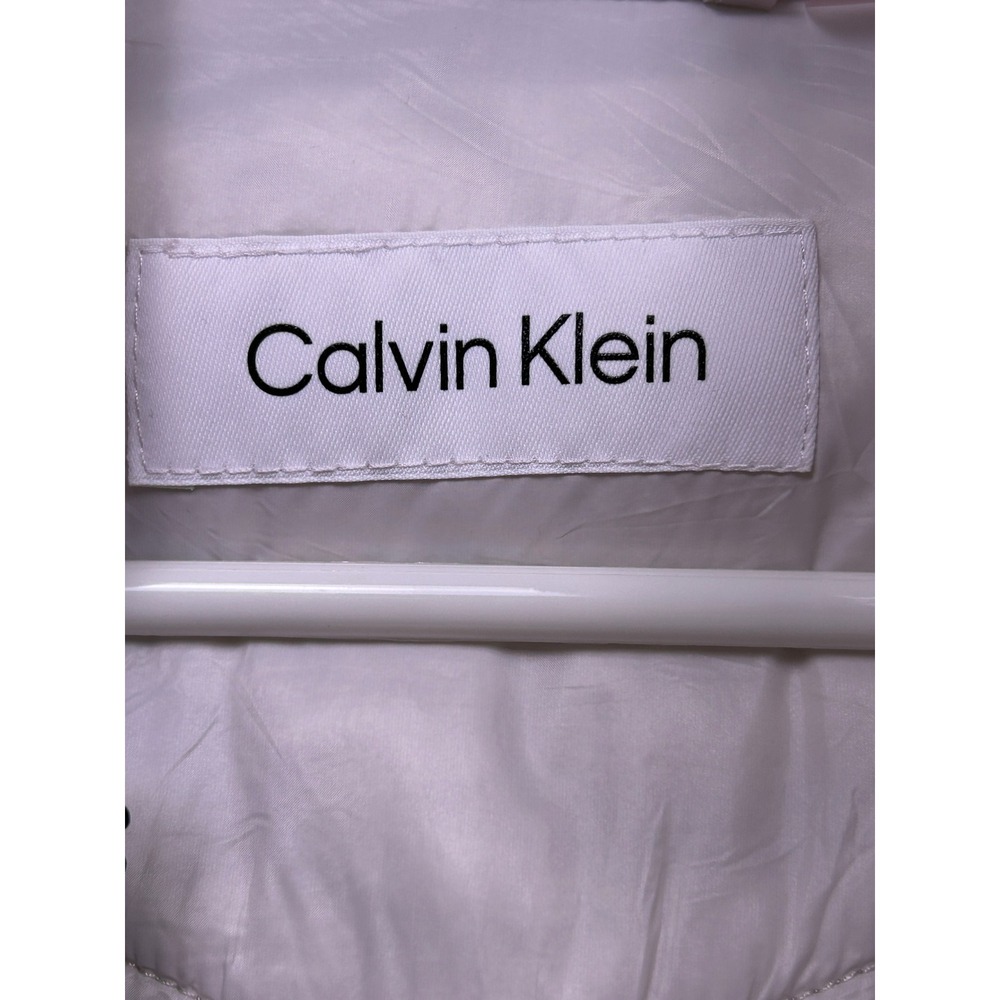 Calvin Klein Puffer Coat High Shine Nylon White Size XS Womens - Picture 11 of 15